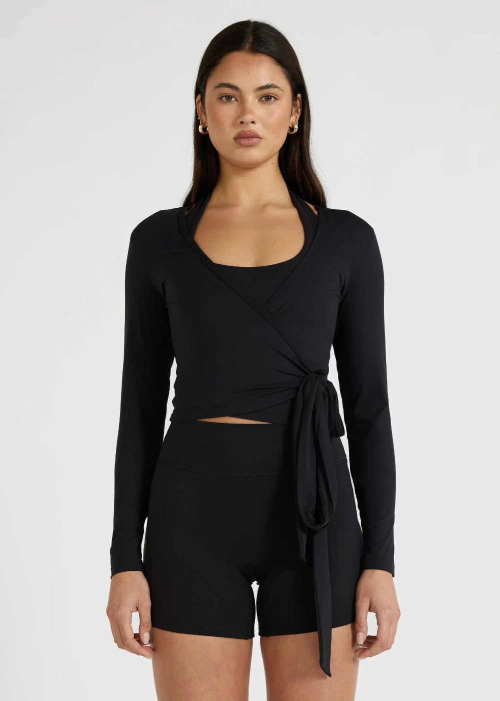 ALLFENIX CloudCore Lite Long Sleeve Wrap Top – Onyx