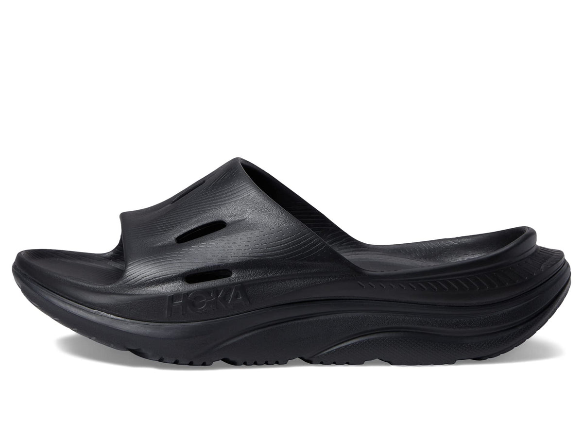 HOKA ORA Recovery Slide 3 unisex recovery slide in Black / Black – view 2
