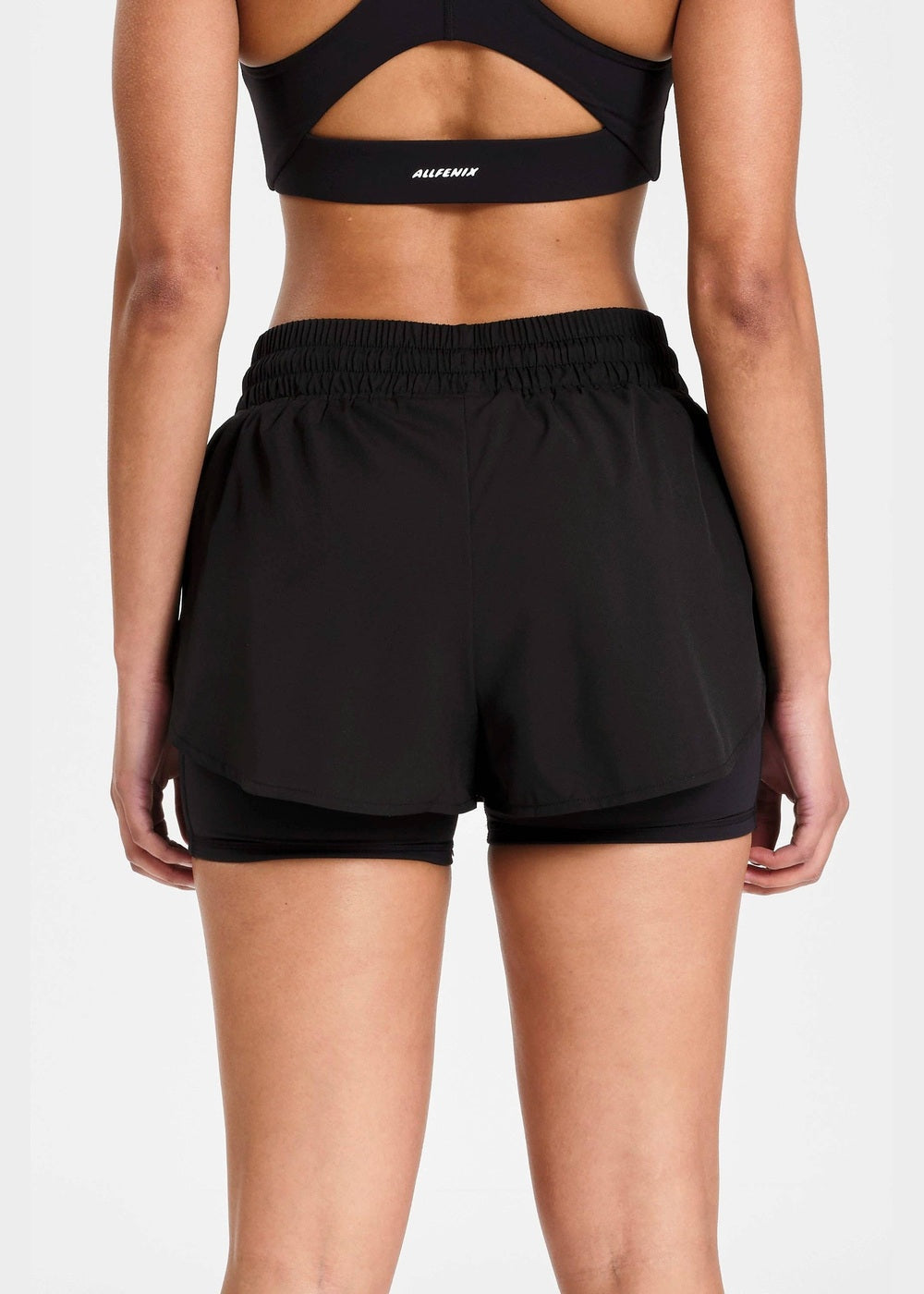 ALLFENIX EcoSculpt Running Short in Black, back view