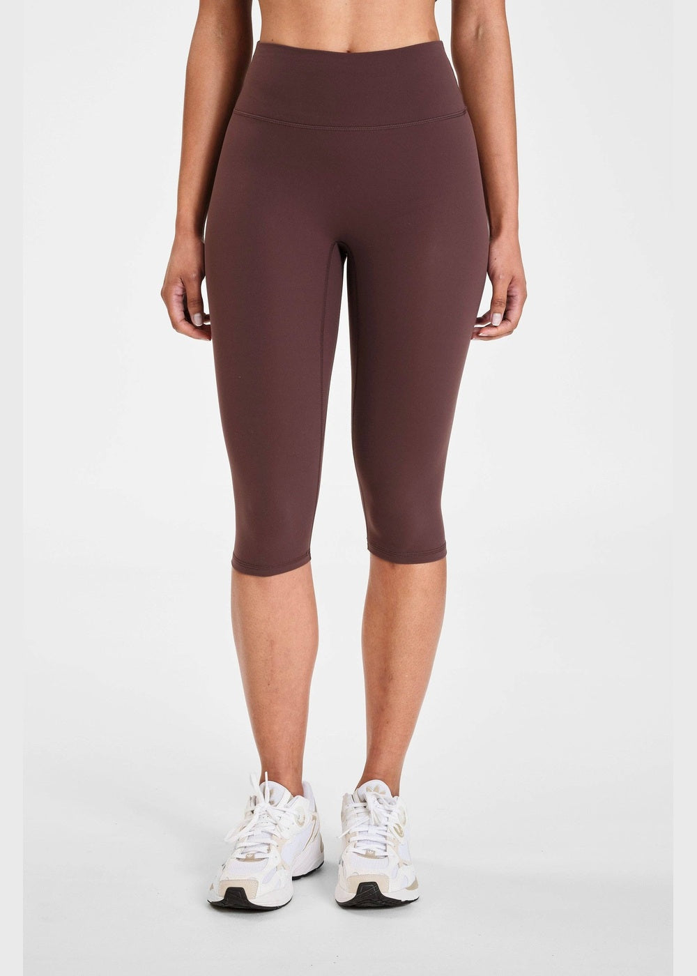 ALLFENIX CloudCore Capri Legging in Espresso, front view