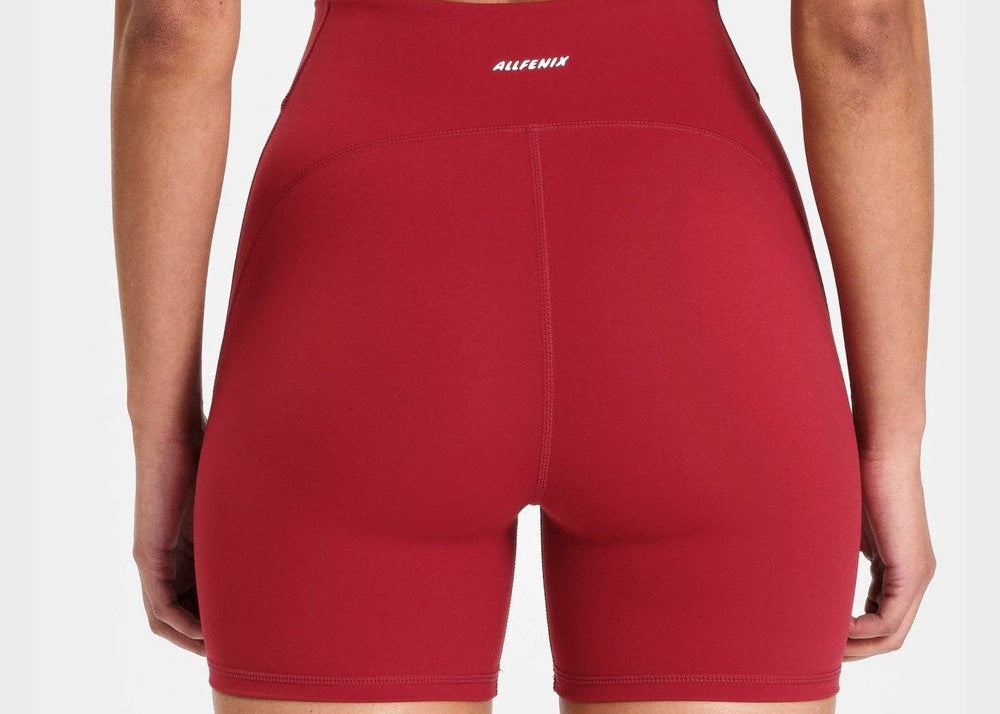 ALLFENIX CloudCore Sculpting 5" Bike Short in Cherry, back view