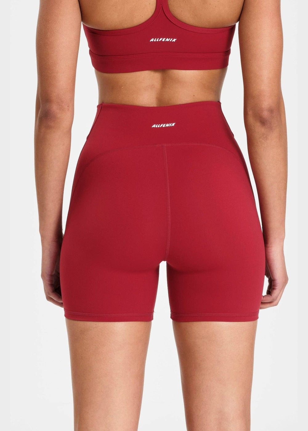ALLFENIX CloudCore Sculpting 5" Bike Short in Cherry, back view