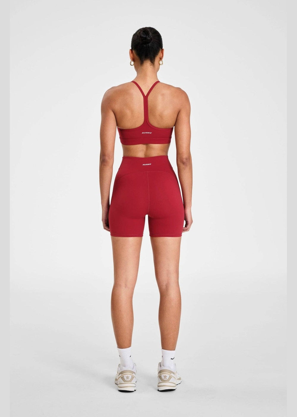 ALLFENIX CloudCore Sculpting 5" Bike Short in Cherry, full outfit from back