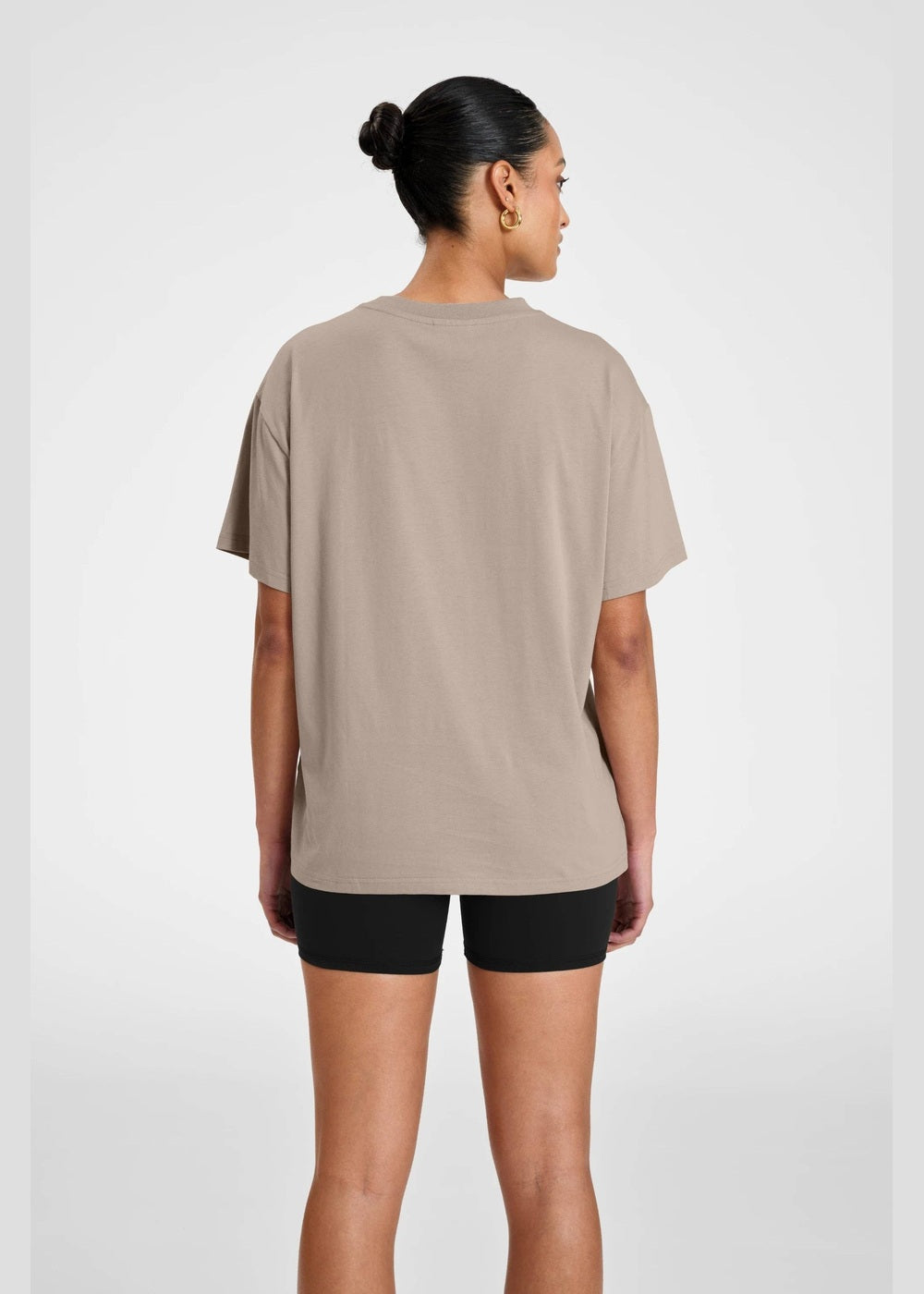 ALLFENIX Waves Logo Tee in Taupe, back view