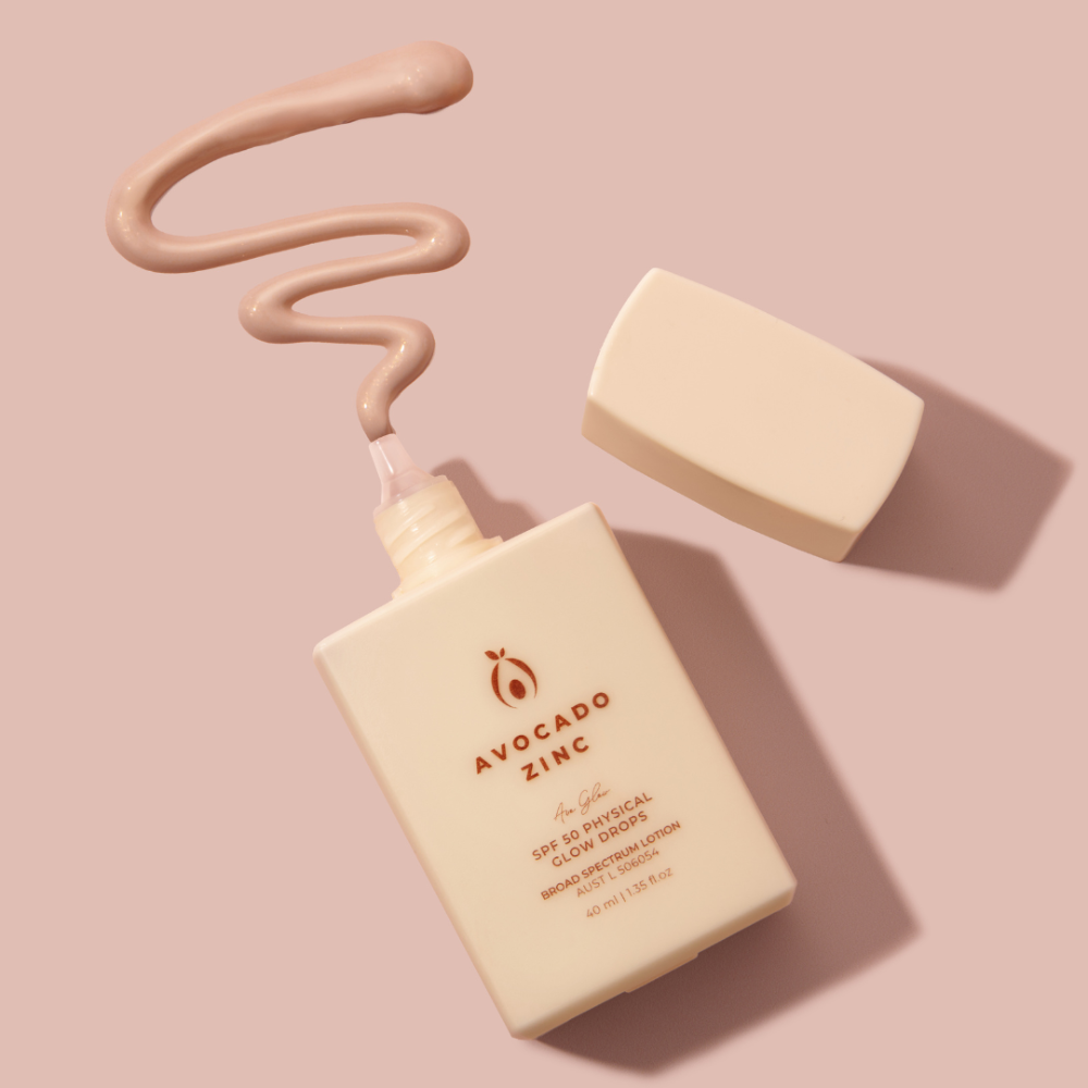 Avocado Zinc skincare product on a pink background