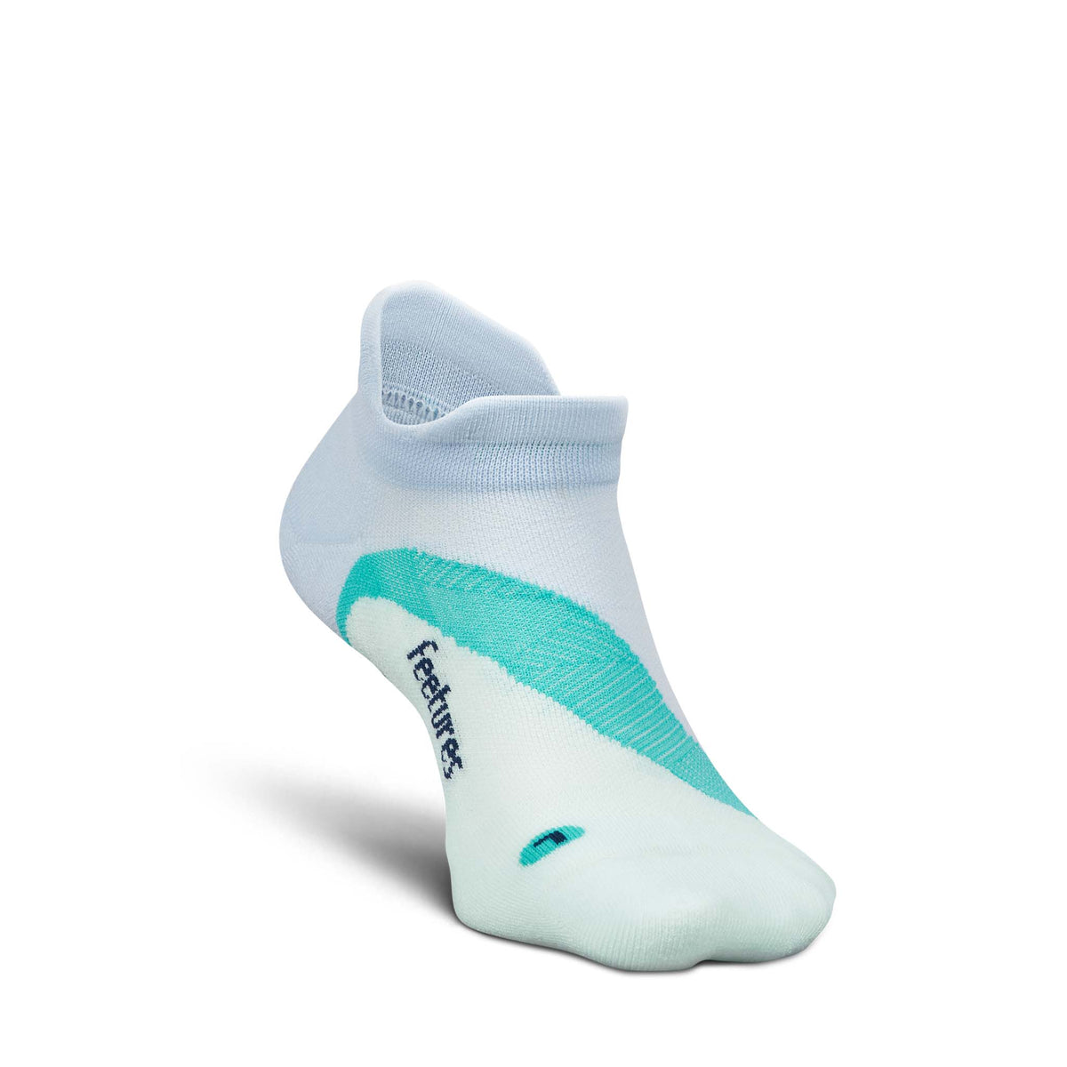 Feetures Elite Light Cushion No Show Tab running socks in Glacier Mist – front view