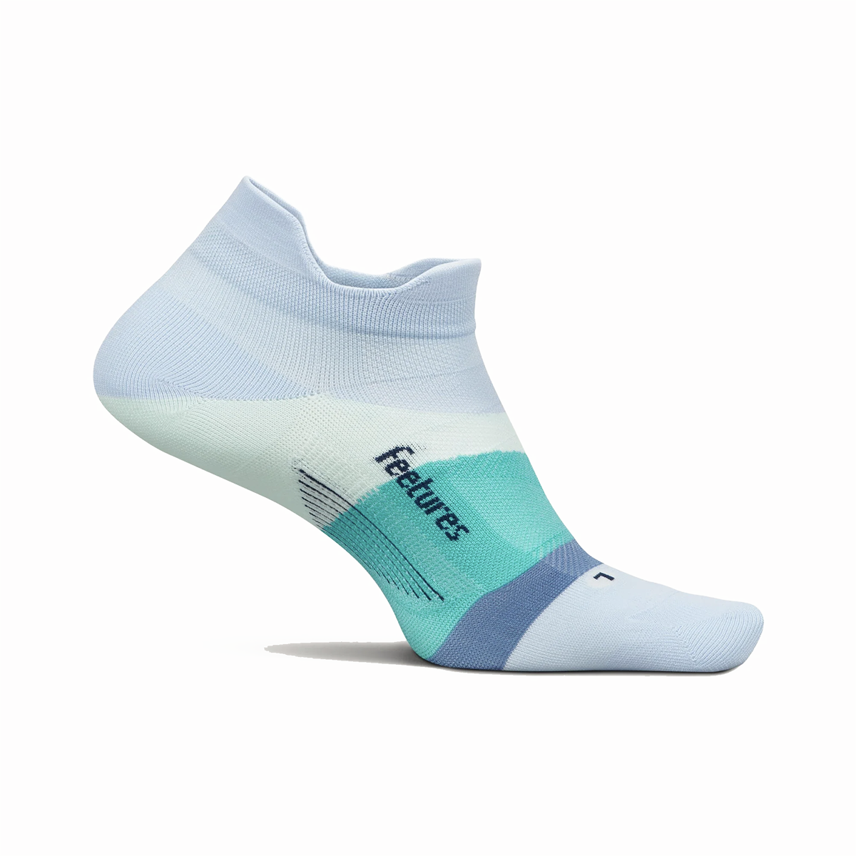 Feetures Elite Ultra Light No Show Tab running socks in Glacier Mist