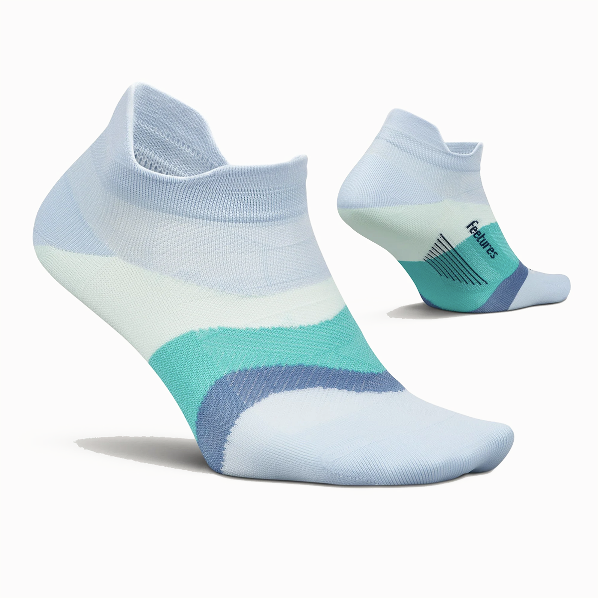 Feetures Elite Ultra Light No Show Tab running socks in Glacier Mist – second view