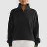 ORTC Ava Ribbed Quarter Zip - Washed Black