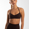 Active Basics Halter Crop - Chocolate