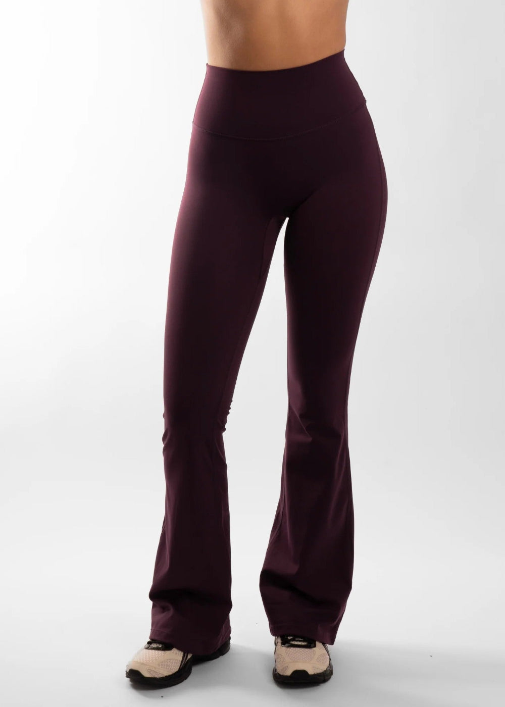 Active Basics NotYourBasic Invisible Scrunch Flares in Plum, front view