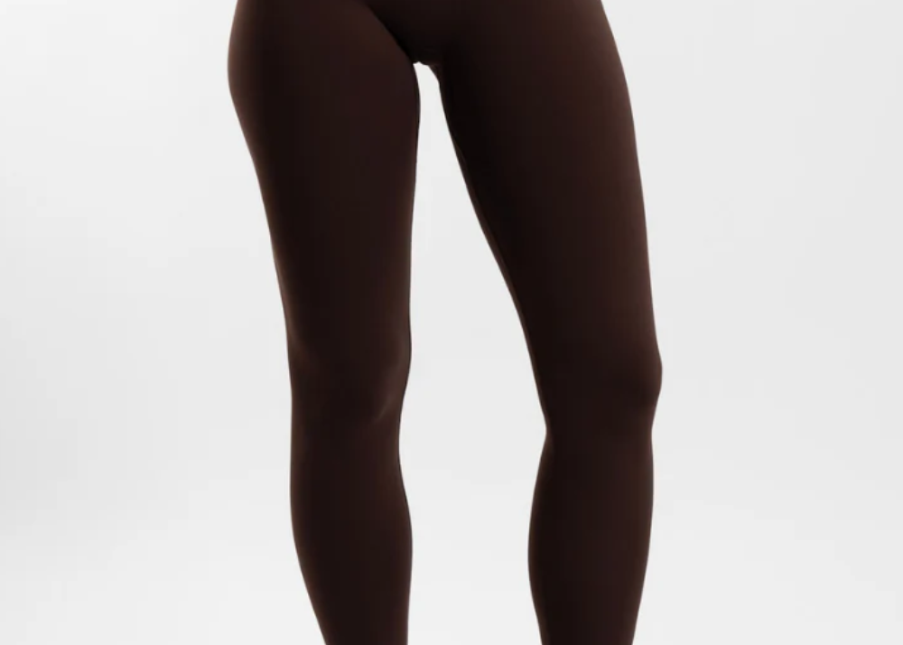Active Basics Performa High Waisted Leggings in Chocolate, front view