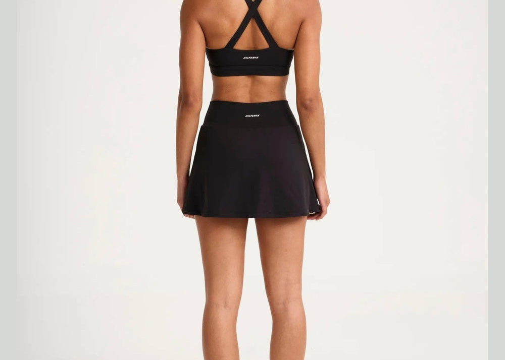 ALLFENIX CloudCore Active Skort in Onyx black, full outfit from back
