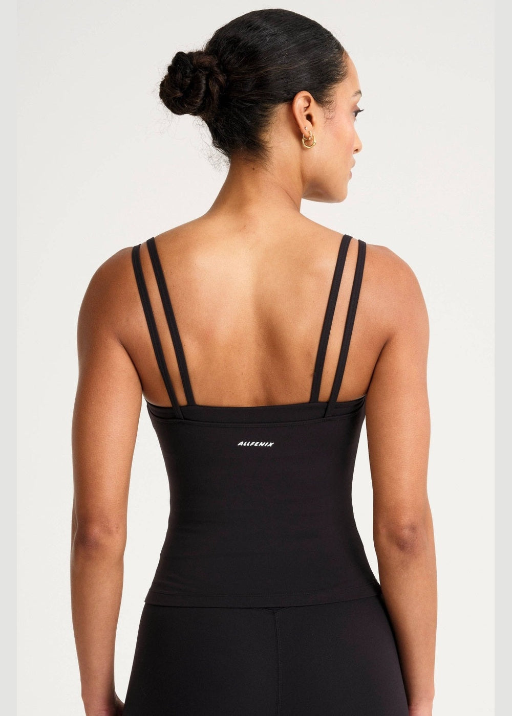 ALLFENIX CloudCore Double Layer Tank in Black, back view showing dual straps