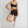 ALLFENIX CloudCore™ Contrast Double Layer Sports Bra – Double Espresso/Rose Quartz – front view