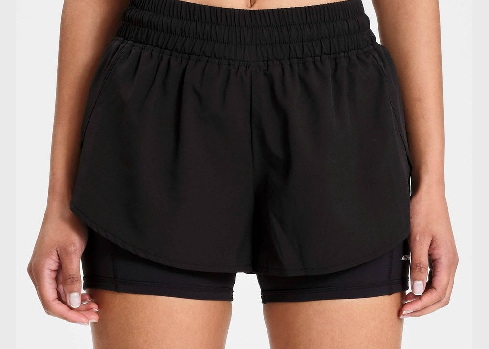 ALLFENIX EcoSculpt Running Short in Black, front view