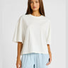 ALLFENIX Oversized Cropped Tee – Chalk – front view