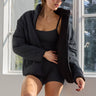 AllFenix Reversible Quilted Sherpa Jacket - Black