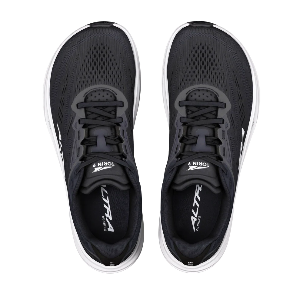 Altra Torin 9 Women's Wide Black White zero drop running shoes - upper view of shoe