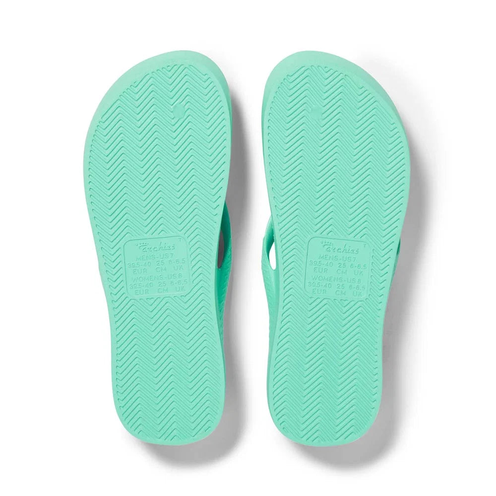 Archies Original Arch Support Thongs – Mint – bottom view
