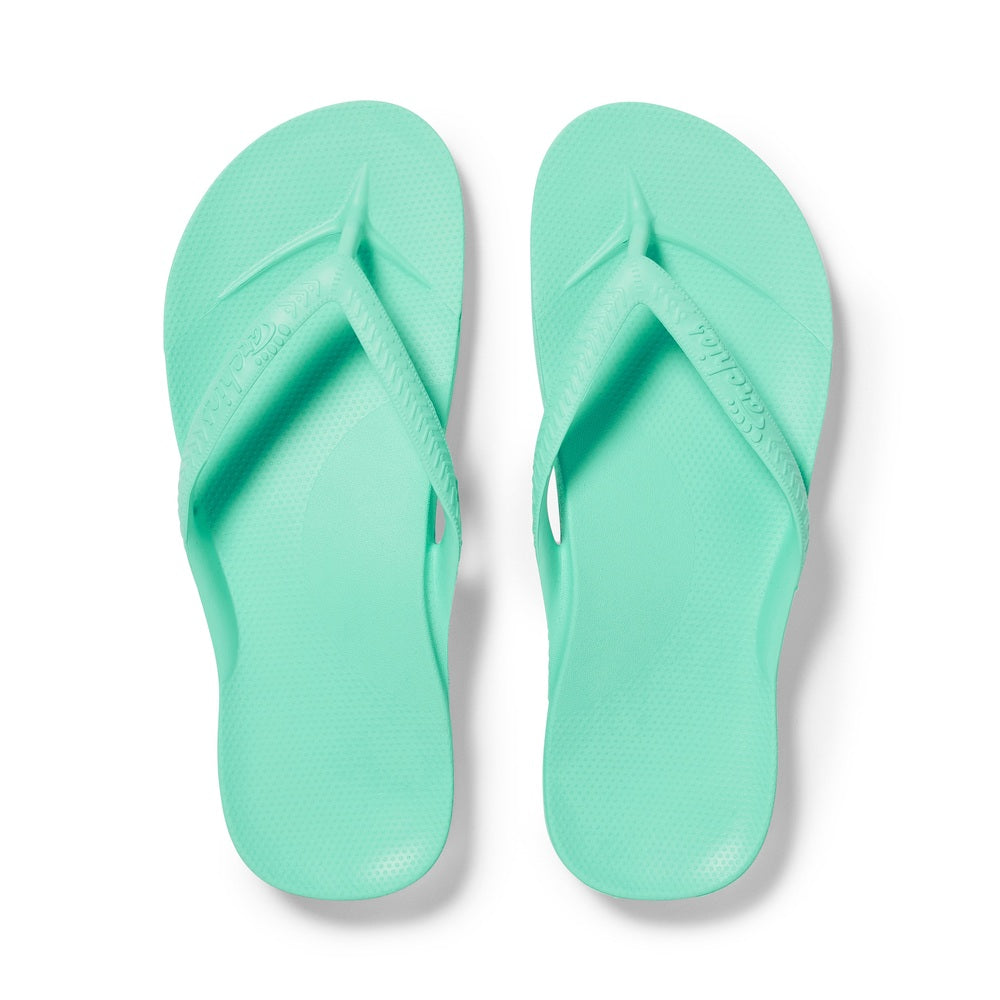 Archies Original Arch Support Thongs – Mint – top view