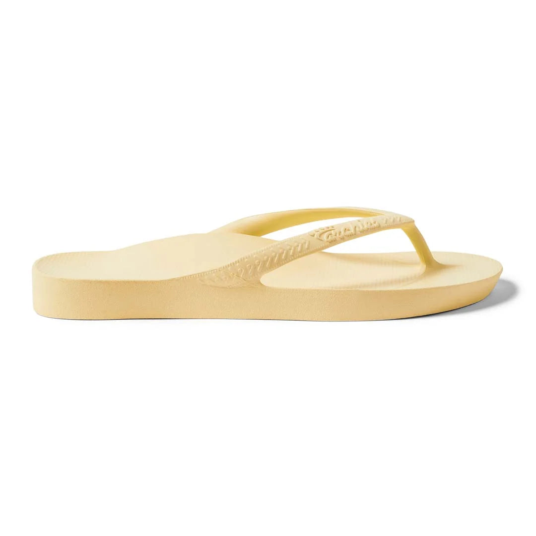 Archies Original Arch Support Thongs – Lemon – outside view