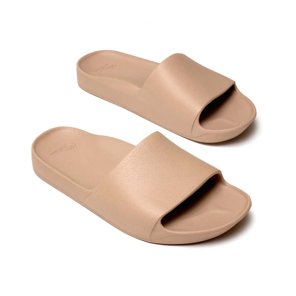 Archies Original Arch Support Slides in Tan, top side view