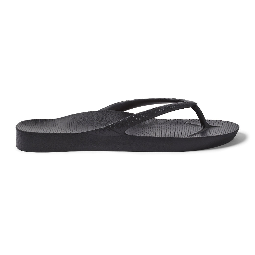 Archies Original Arch Support Thongs – Black – product view 2