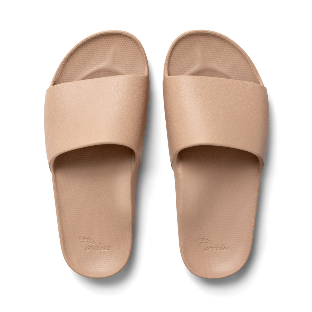 Archies Original Arch Support Slides in Tan, top view