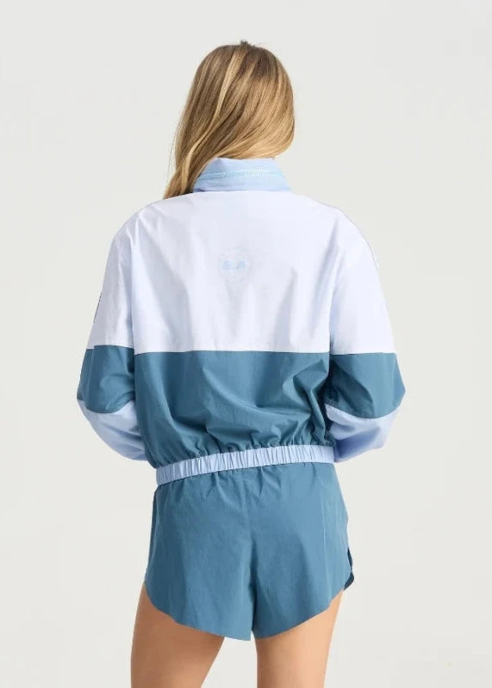 Bondi Active Cropped Windbreaker Hoodie – Blue Multi – product view 4