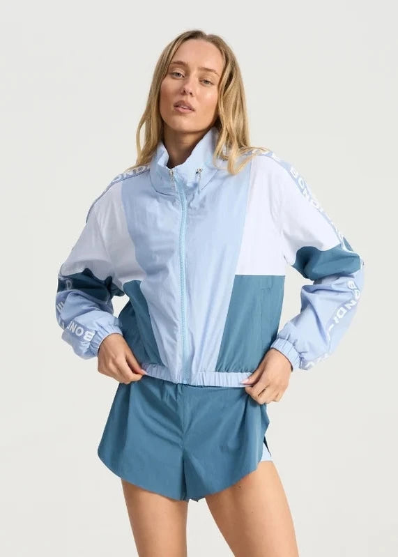 Bondi Active Cropped Windbreaker Hoodie – Blue Multi – product view 1