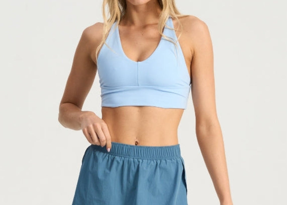 Bondi Active V Racer Crop – Chambray Blue – product view 1