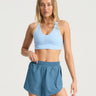 Bondi Active V Racer Crop - Chambray Blue