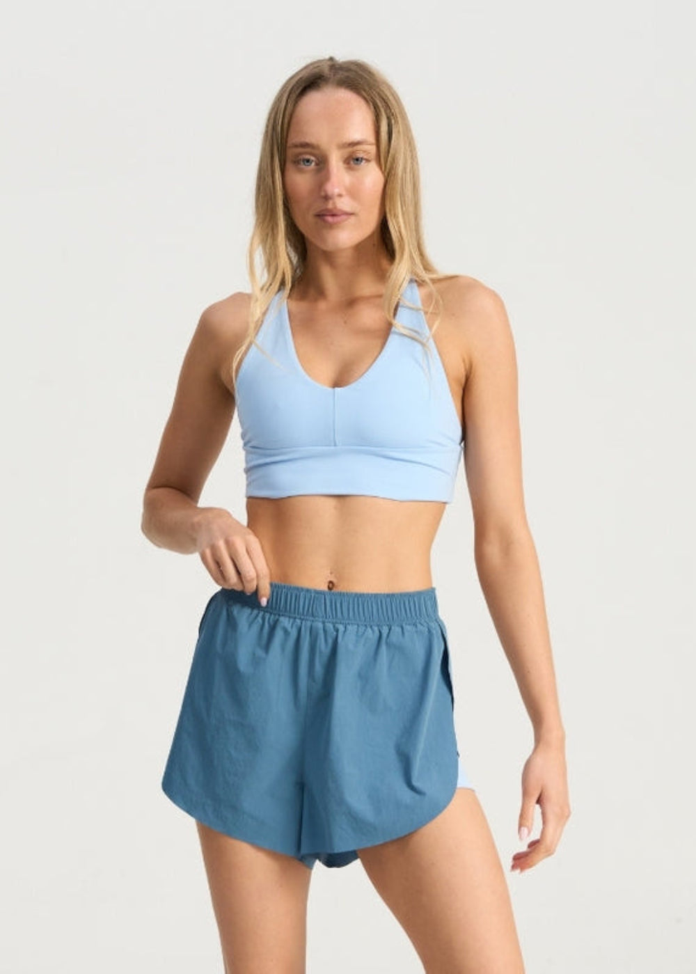 Bondi Active V Racer Crop – Chambray Blue – product view 1