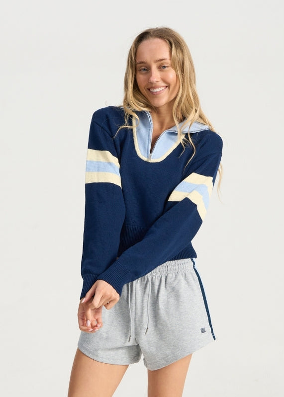 Bondi Active Victory Zip Knit – Navy – product view 3