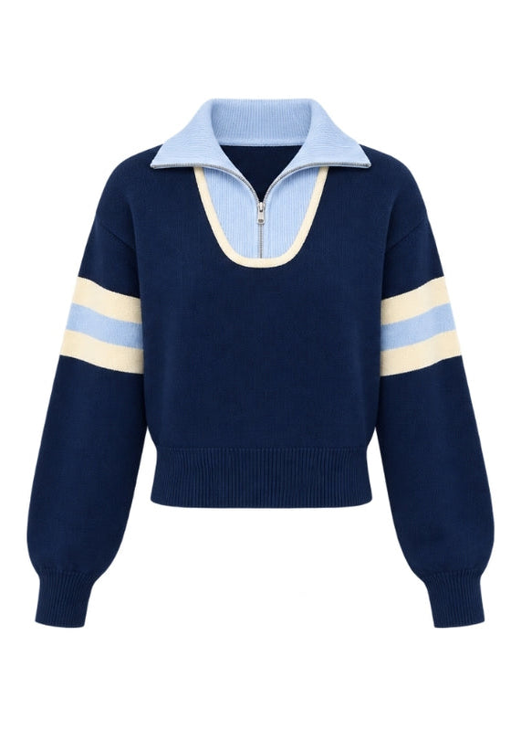 Bondi Active Victory Zip Knit – Navy – product view 6