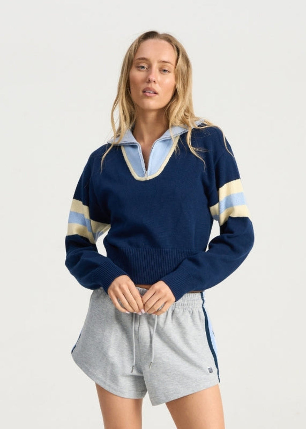 Bondi Active Victory Zip Knit – Navy – product view 1