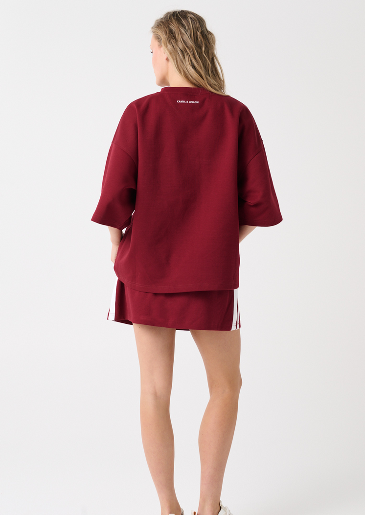 Cartel & Willow Esme Skirt in Raspberry — product view 2