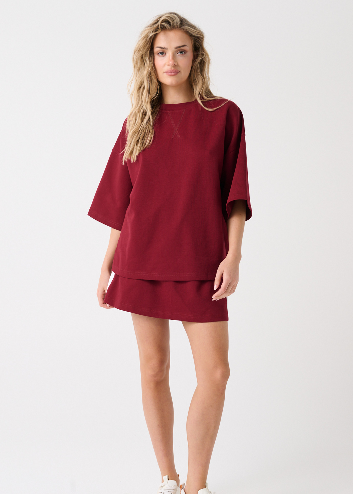 Cartel & Willow Esme Skirt in Raspberry — product view 4