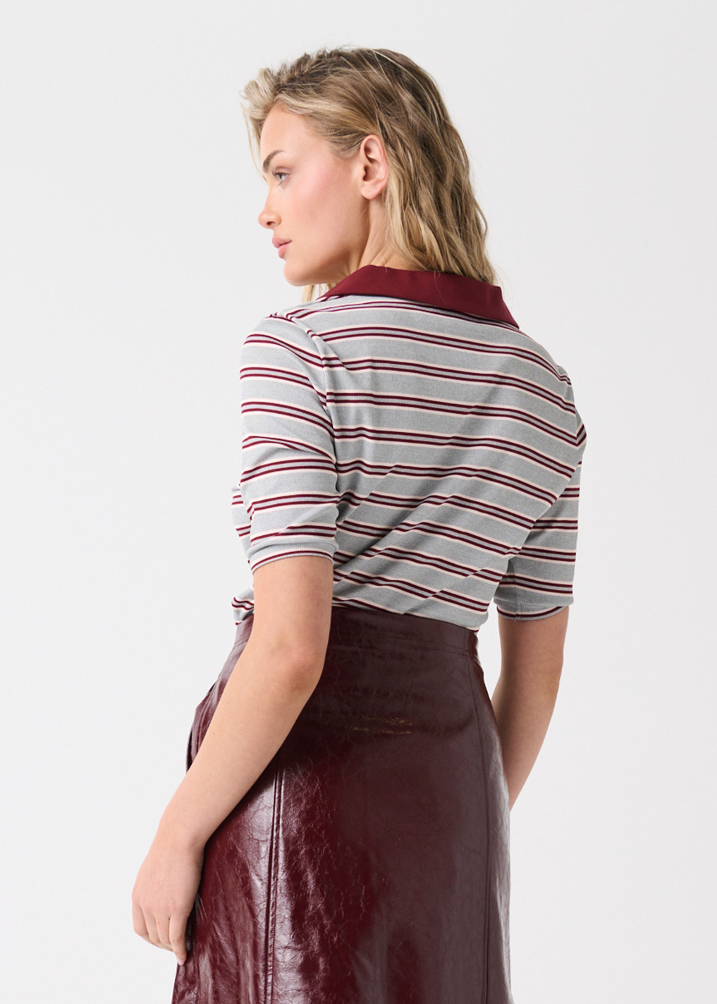 Cartel & Willow Indie Top in Berry Grey — product view 2