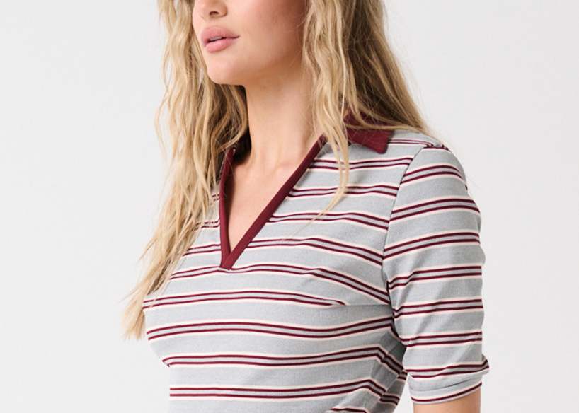 Cartel & Willow Indie Top in Berry Grey — product view 3