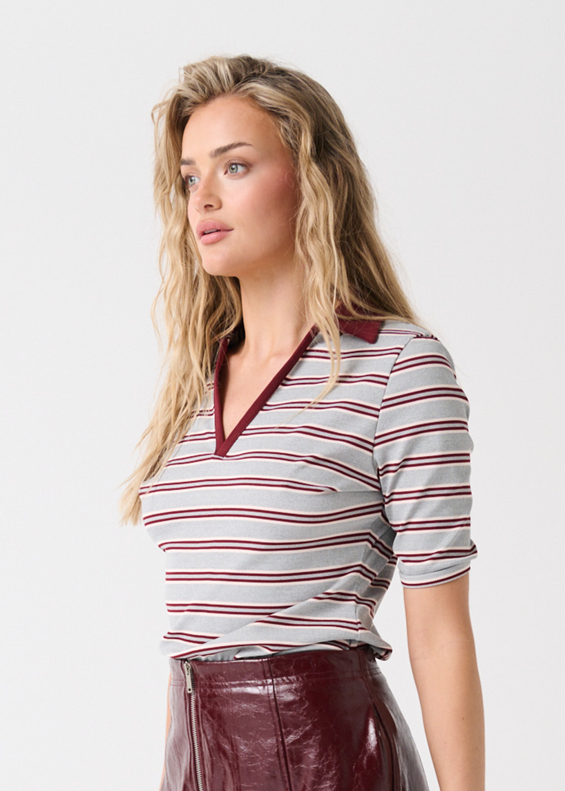 Cartel & Willow Indie Top in Berry Grey — product view 3
