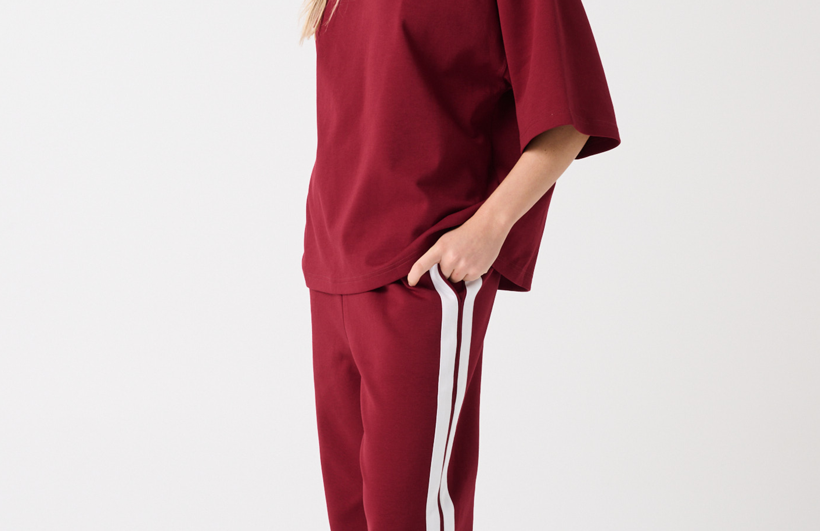 Cartel & Willow Isobel Pant in Raspberry — product view 2