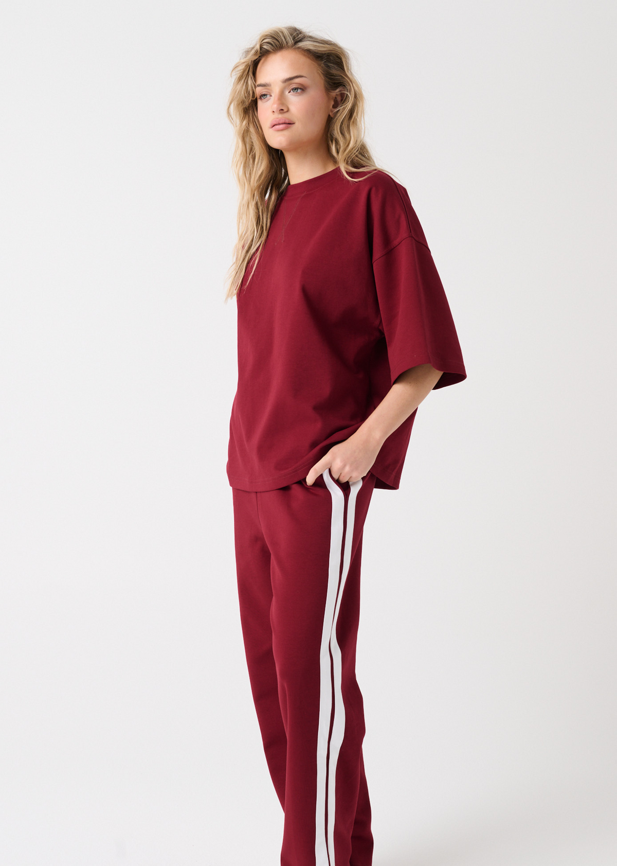Cartel & Willow Sage Tee in Raspberry — product view 3