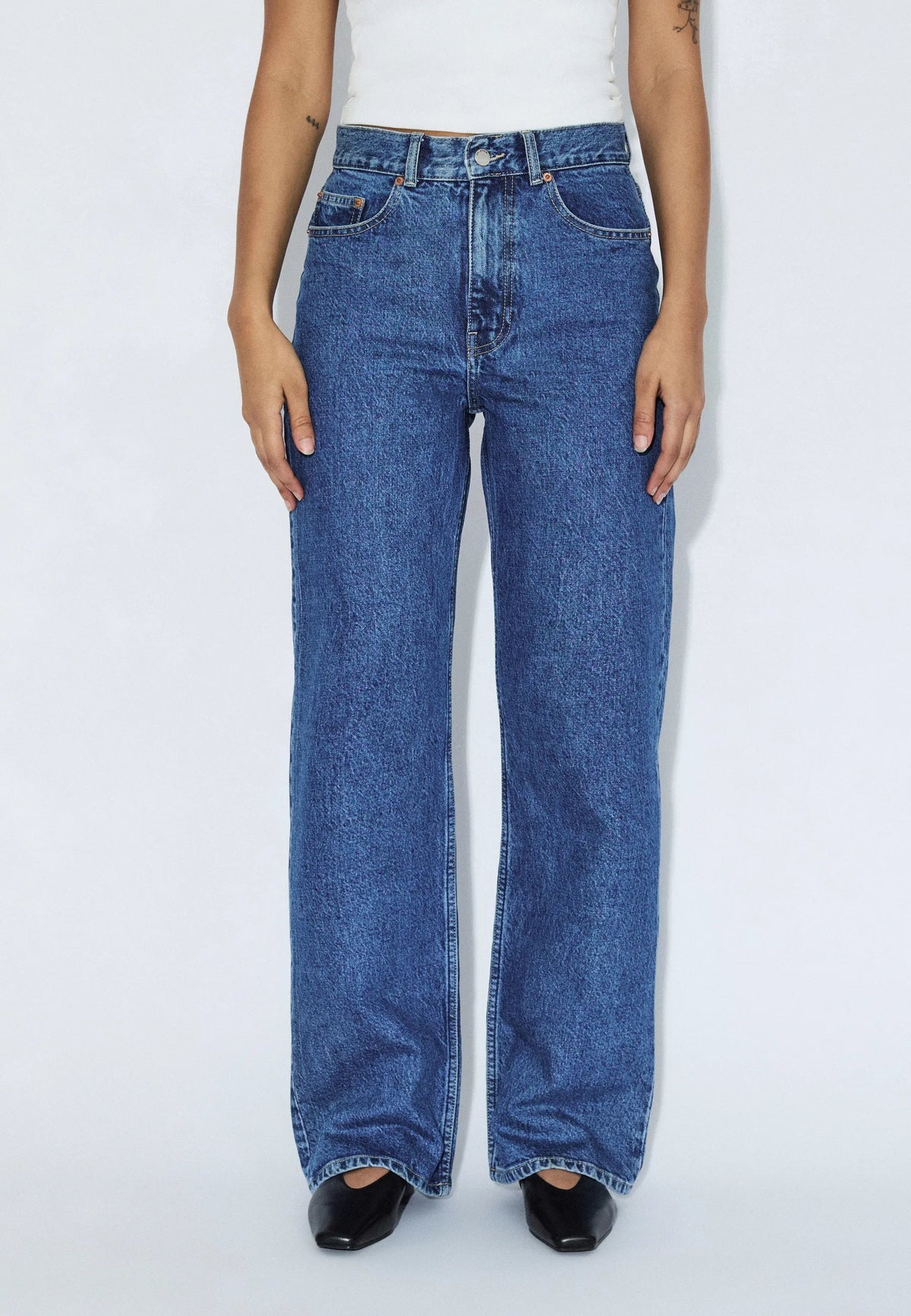 Dr. Denim Echo High Straight jeans in Bay Mid Retro – view 6