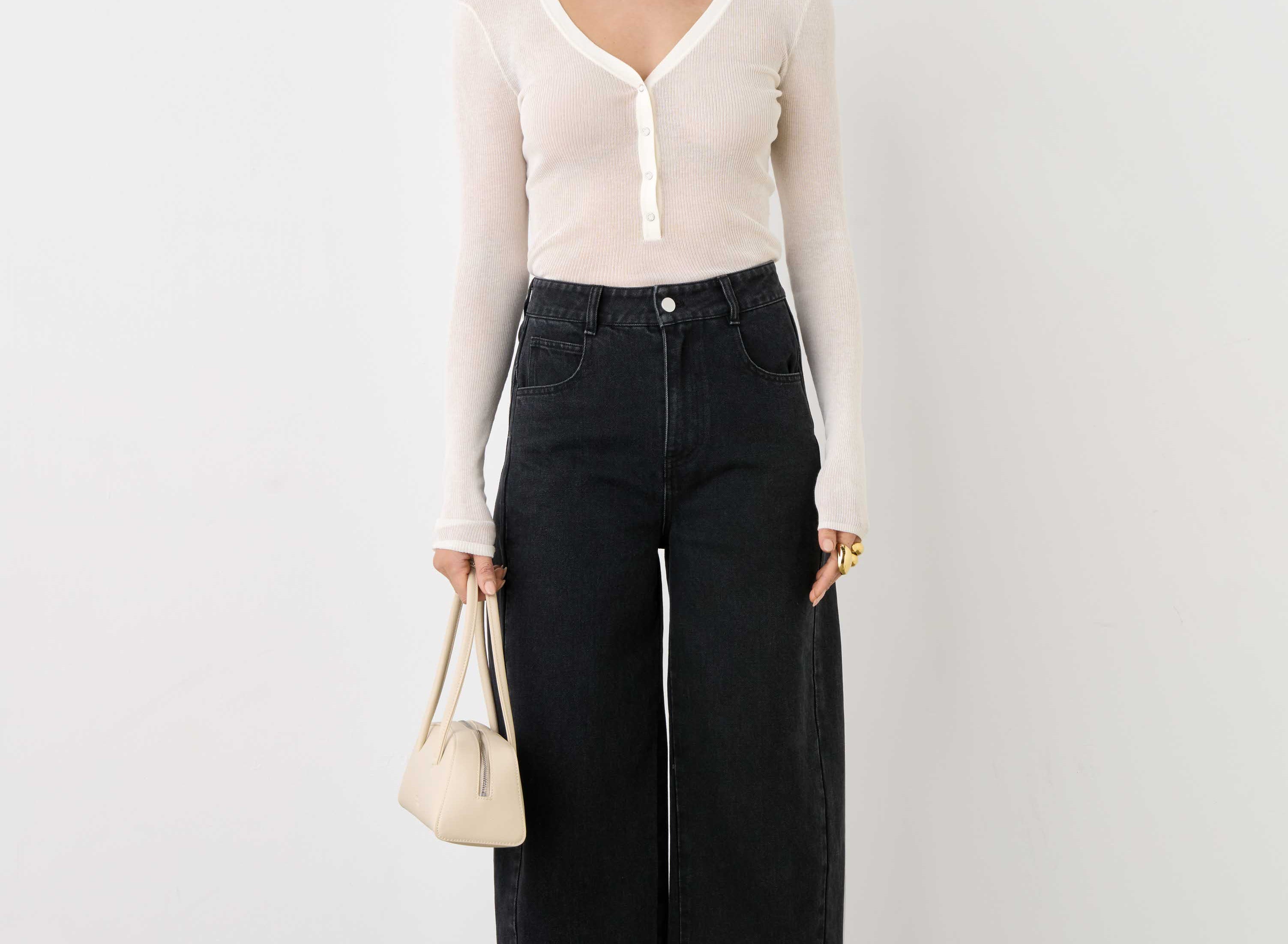 Esmaee Midtown Barrel Jean - Black – product image 2