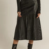 Fate + Becker Brae Leather Midi Skirt | Black