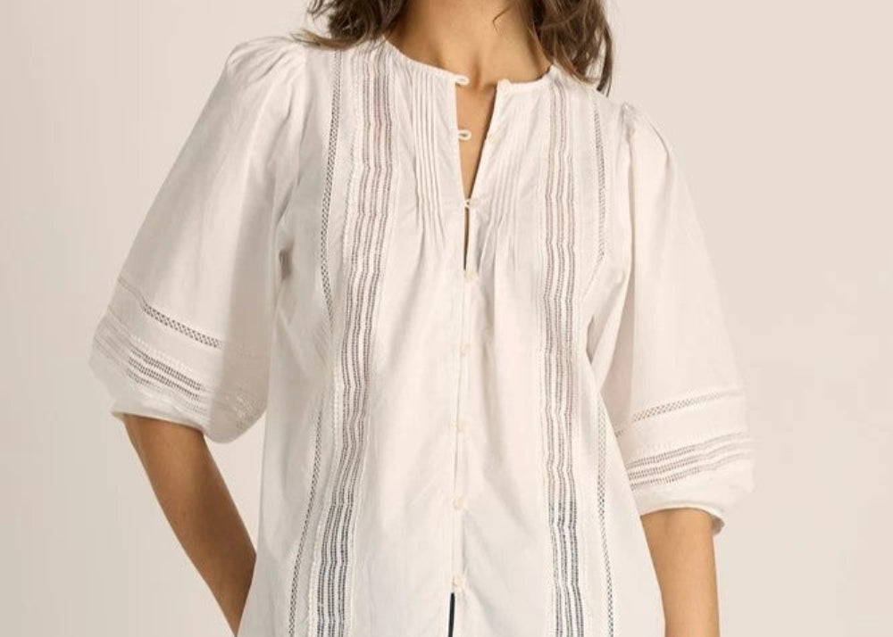 Fate + Becker Freya Lace Trim Blouse - White – product image 1
