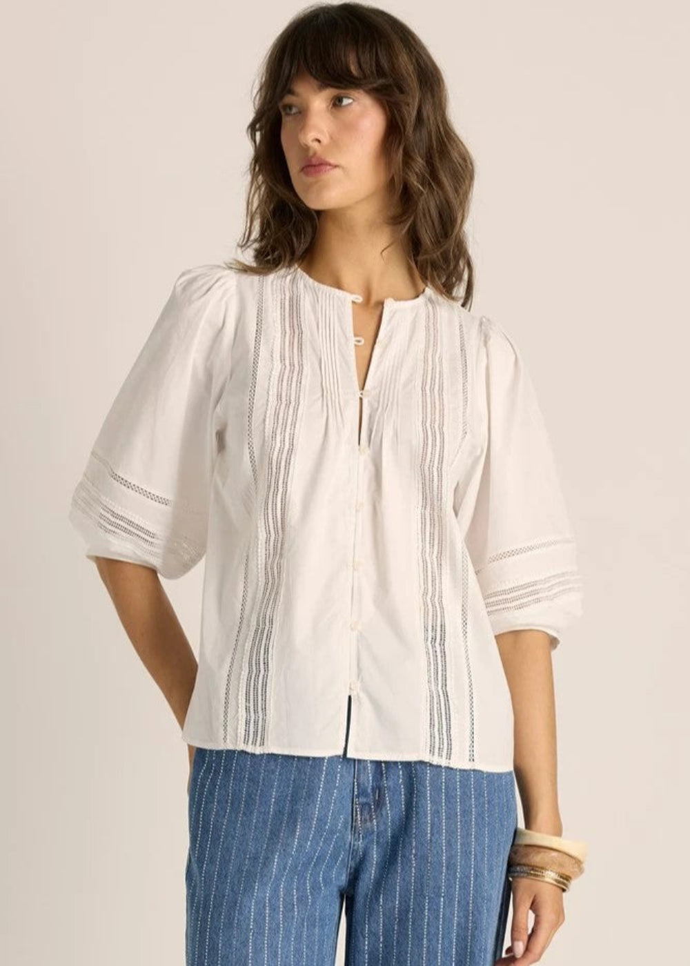Fate + Becker Freya Lace Trim Blouse - White – product image 1