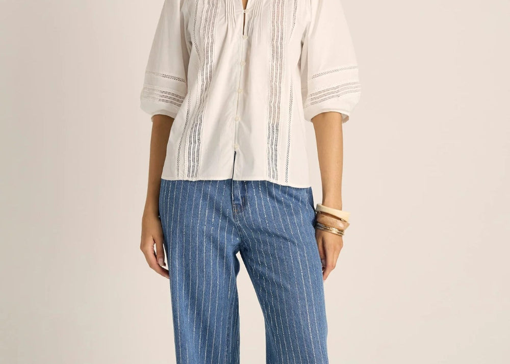 Fate + Becker Freya Lace Trim Blouse - White – product image 2